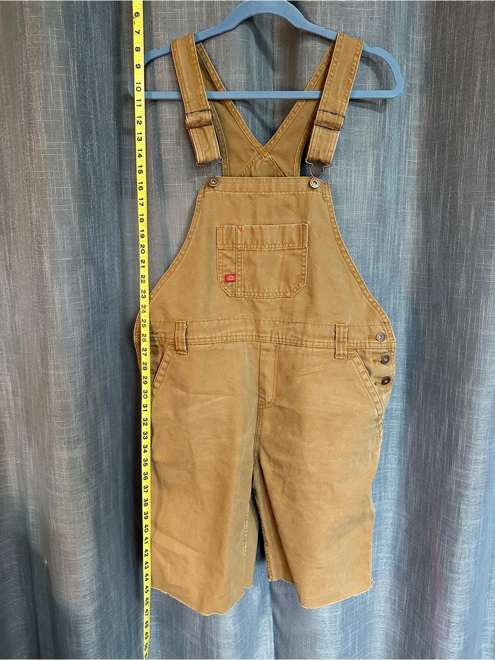Dickies Tan Short Overalls with Front Bib Pocket